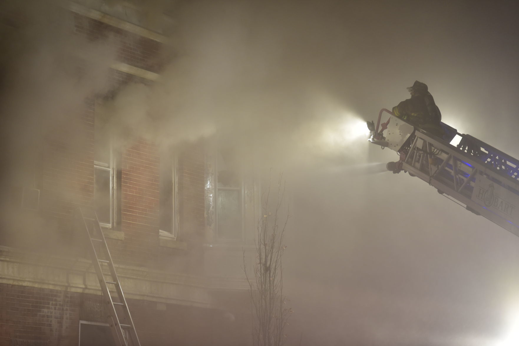 Crews battle fire at the Copper Penny